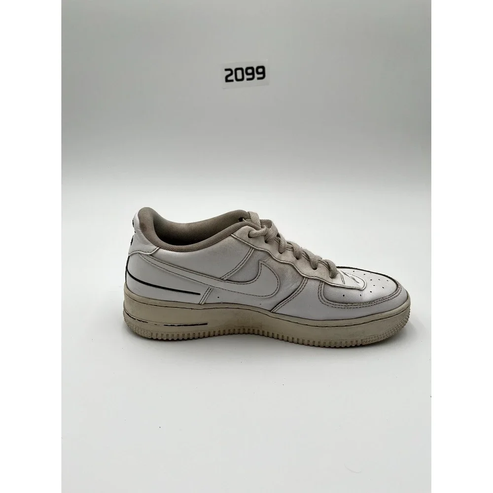 Nike Air Force 1 LV8 3 Unisex Kid 6.5 Casual Shoe Multiple Logos Leather Sneaker